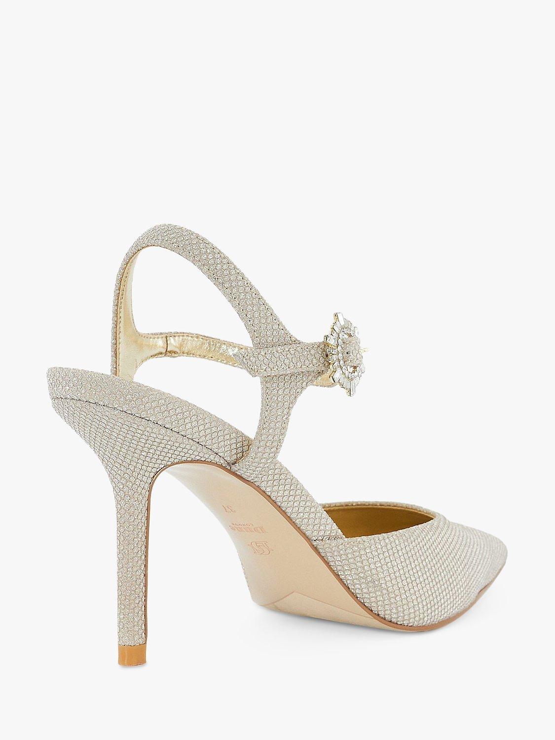 Product image 4 of 5, which shows Dune Channel Slingback Court Shoes, Gold, 4