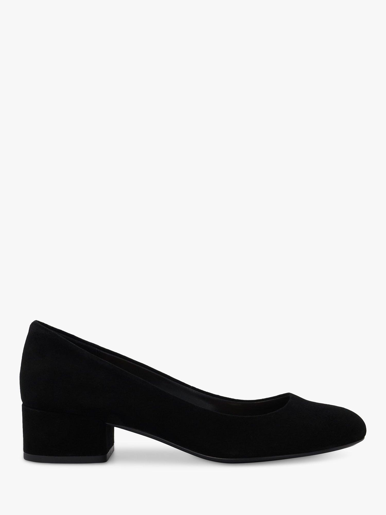 Black suede pumps block heel online