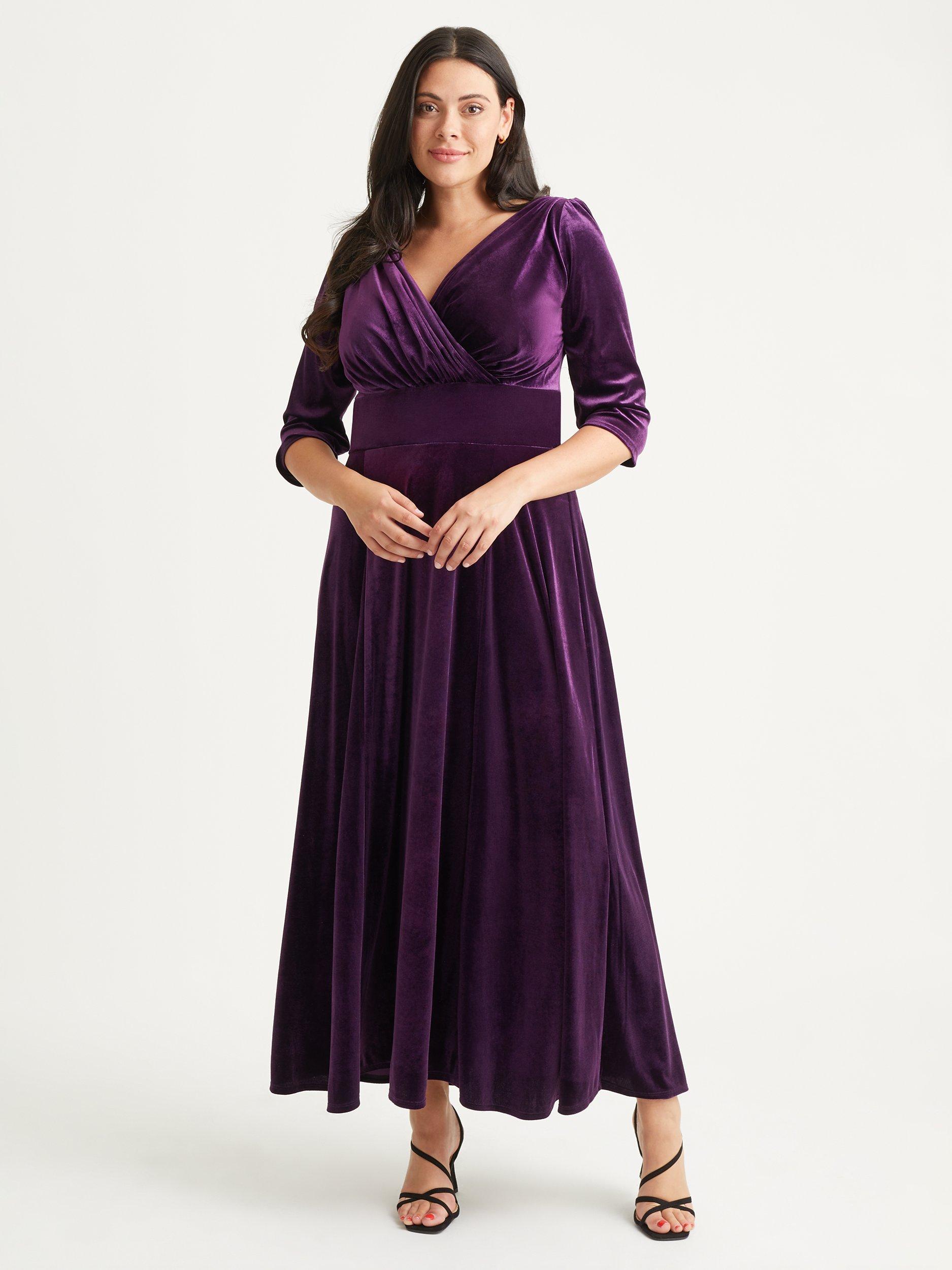 Product image 1 of 4, which shows Scarlett & Jo Verity Maxi Gown Dress, Purple, 12