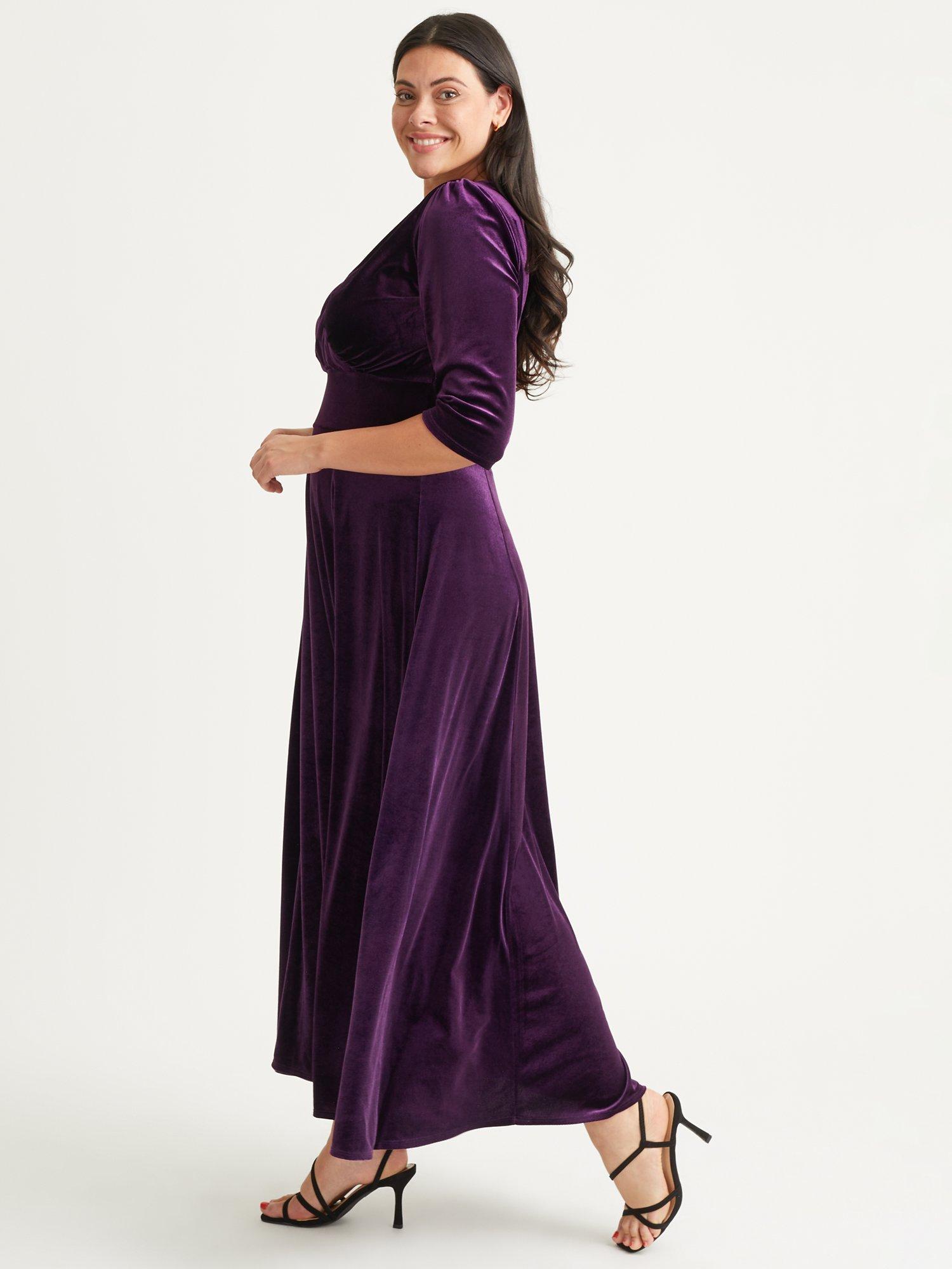 Product image 3 of 4, which shows Scarlett & Jo Verity Maxi Gown Dress, Purple, 12