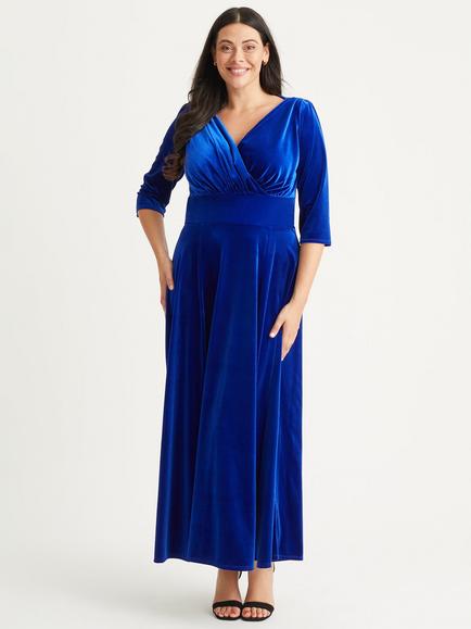 Scarlett & Jo Verity Velvet Maxi Dress, Cobalt Blue