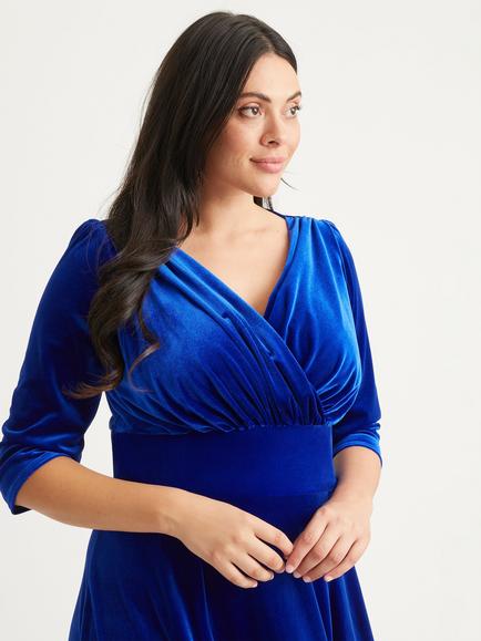 Scarlett & Jo Verity Velvet Maxi Dress - view 2, Cobalt Blue