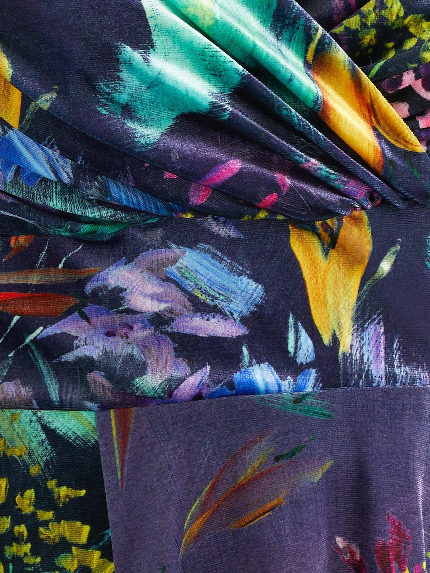 Product image 5 of 5, which shows Scarlett & Jo Elizabeth Floral Velvet Maxi Dress, Navy/Multi, 14