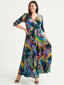 Scarlett & Jo Verity Velvet Brushstroke Print Maxi Dress, Black/Multi, Black/Multi