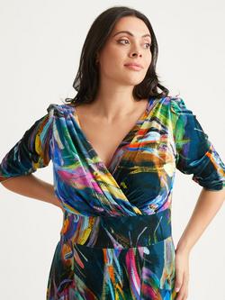 Scarlett & Jo Verity Velvet Brushstroke Print Maxi Dress, Black/Multi - view 2, Black/Multi