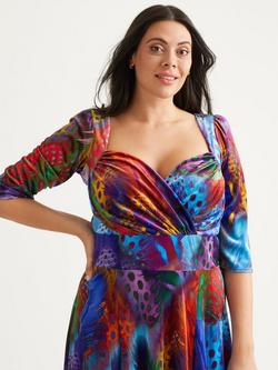 Scarlett & Jo Elizabeth Sweetheart Neck Velvet Maxi Dress, Peacock/Multi - view 2, Peacock/Multi
