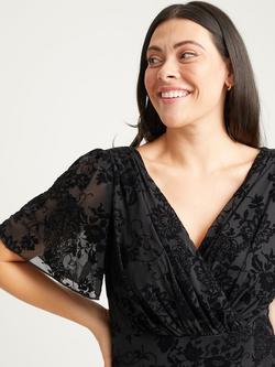 Scarlett & Jo Isabelle Velvet Flock Maxi Dress - view 2, Black