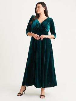Scarlett & Jo Verity Velvet Maxi Dress, Dark Green