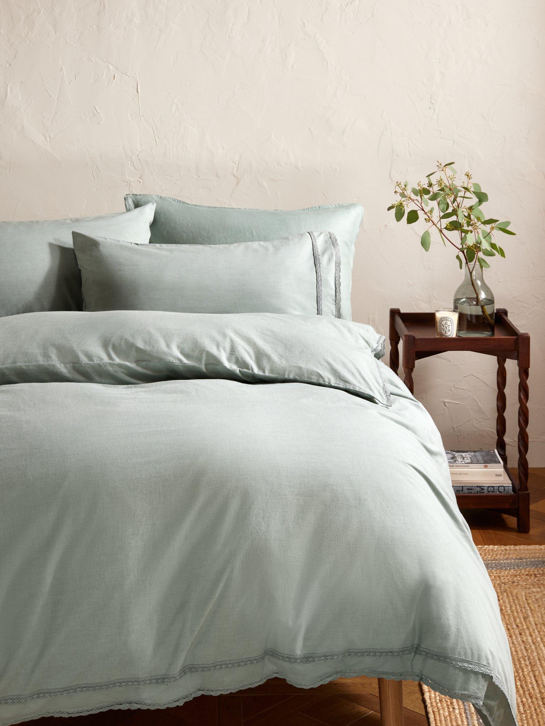 Cheapest Casaluna linen duvet green King size