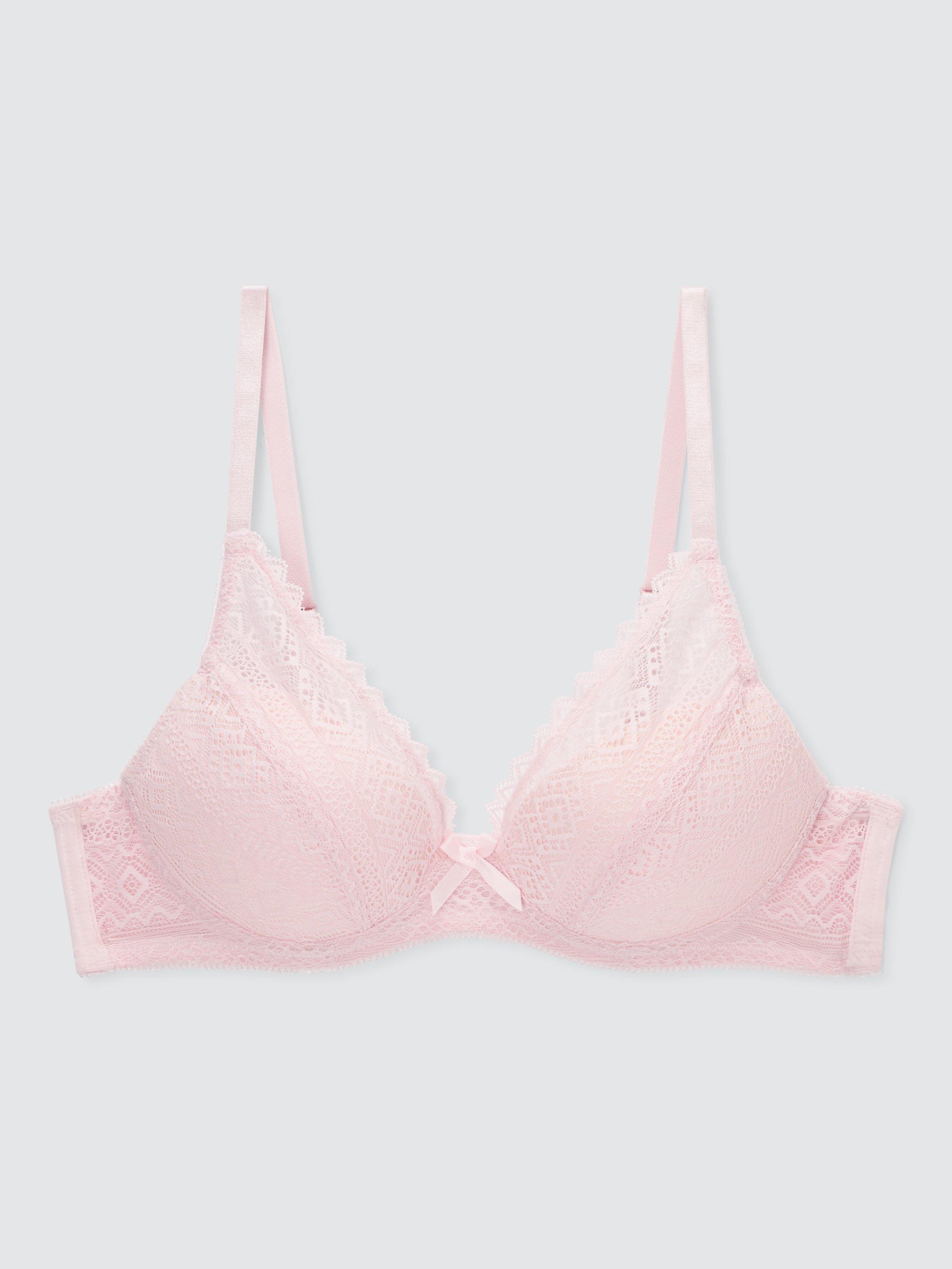 Product image 4 of 6, which shows John Lewis Felicity Padded Lace Plunge Bra, Light Pink, 34F