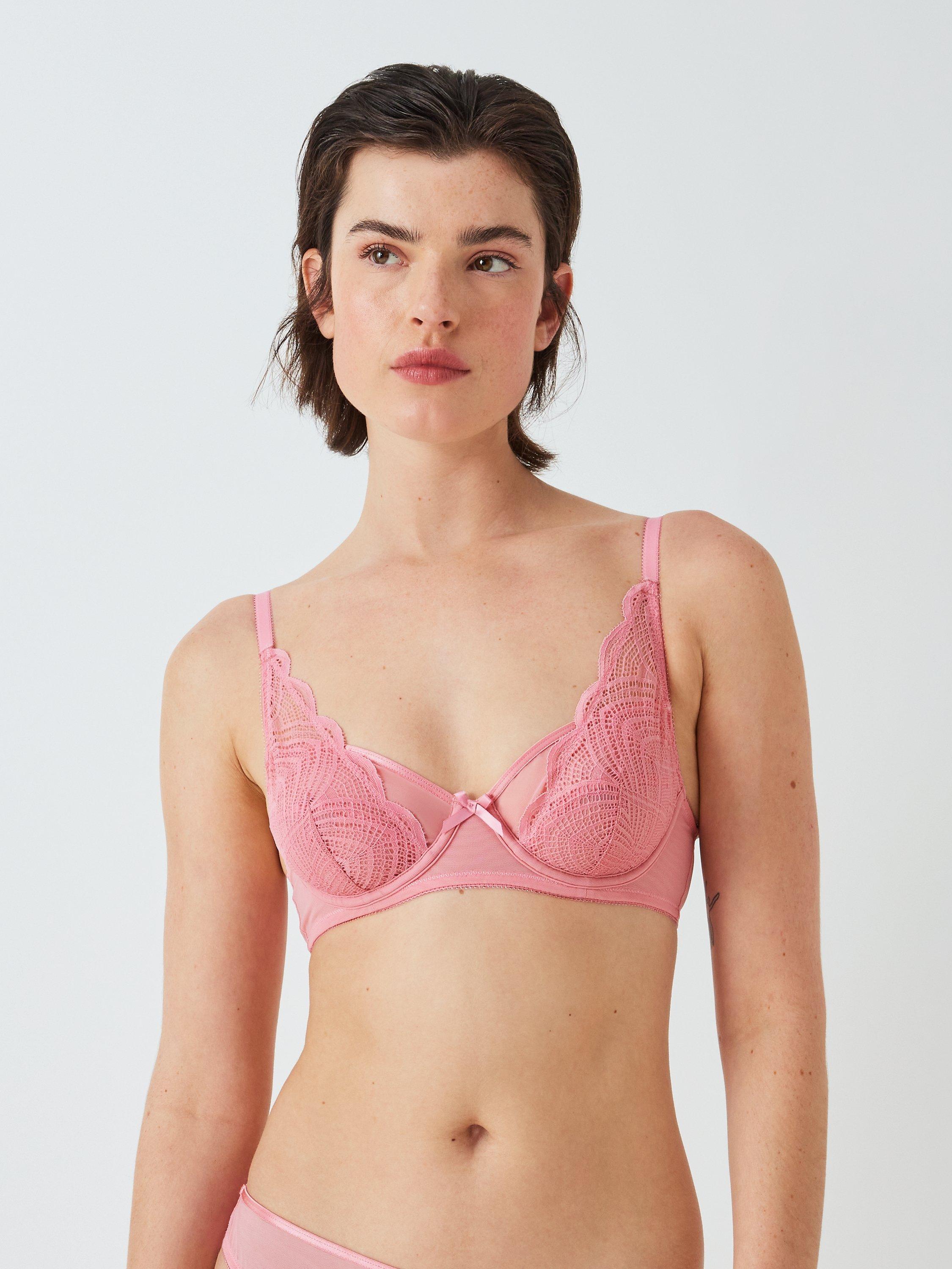John Lewis Mabel Plunge Bra, Rose Pink
