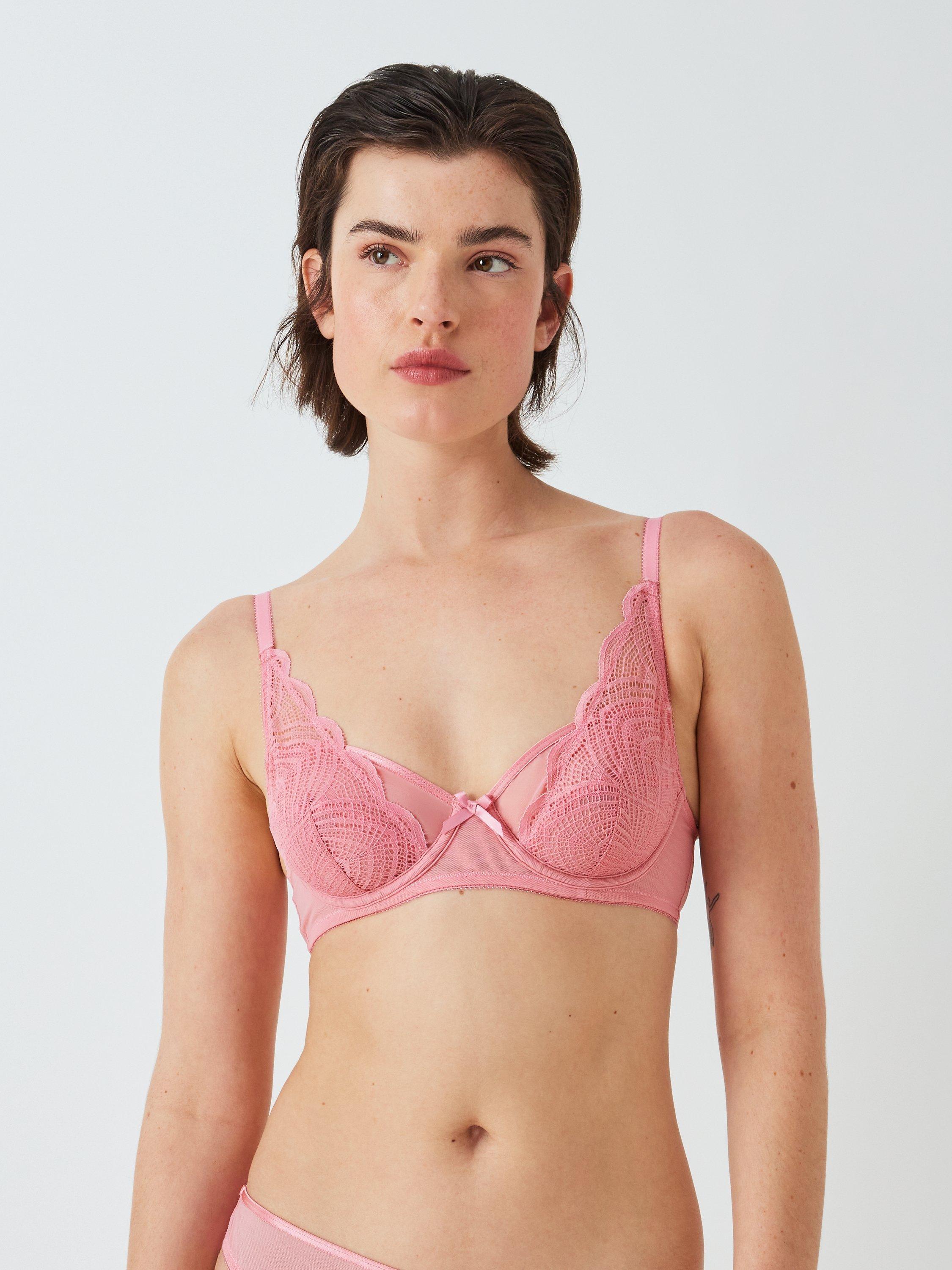 John Lewis Mabel Plunge Bra, Rose Pink, 30D