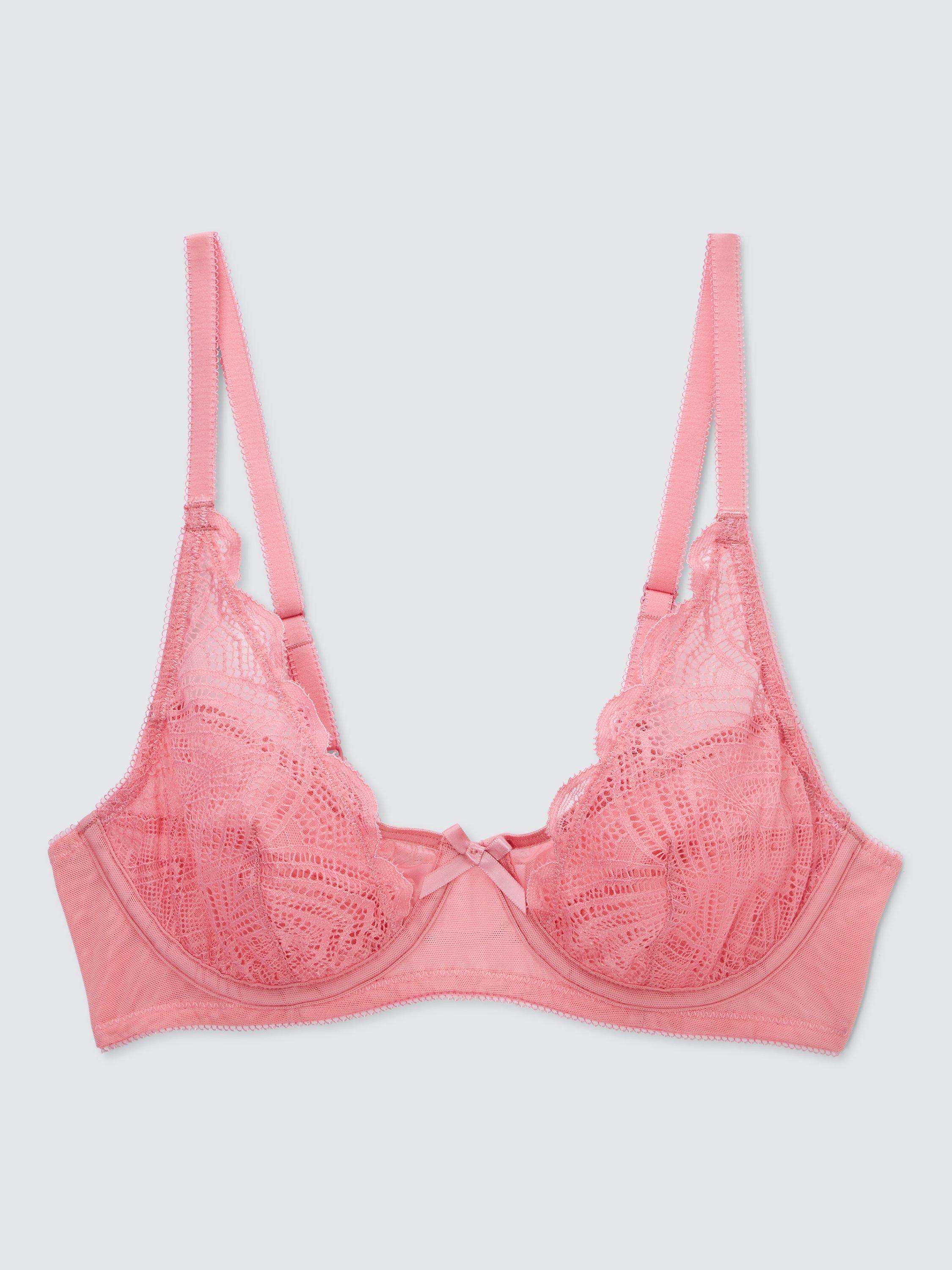 John Lewis Mabel Plunge Bra, Rose Pink, 30D