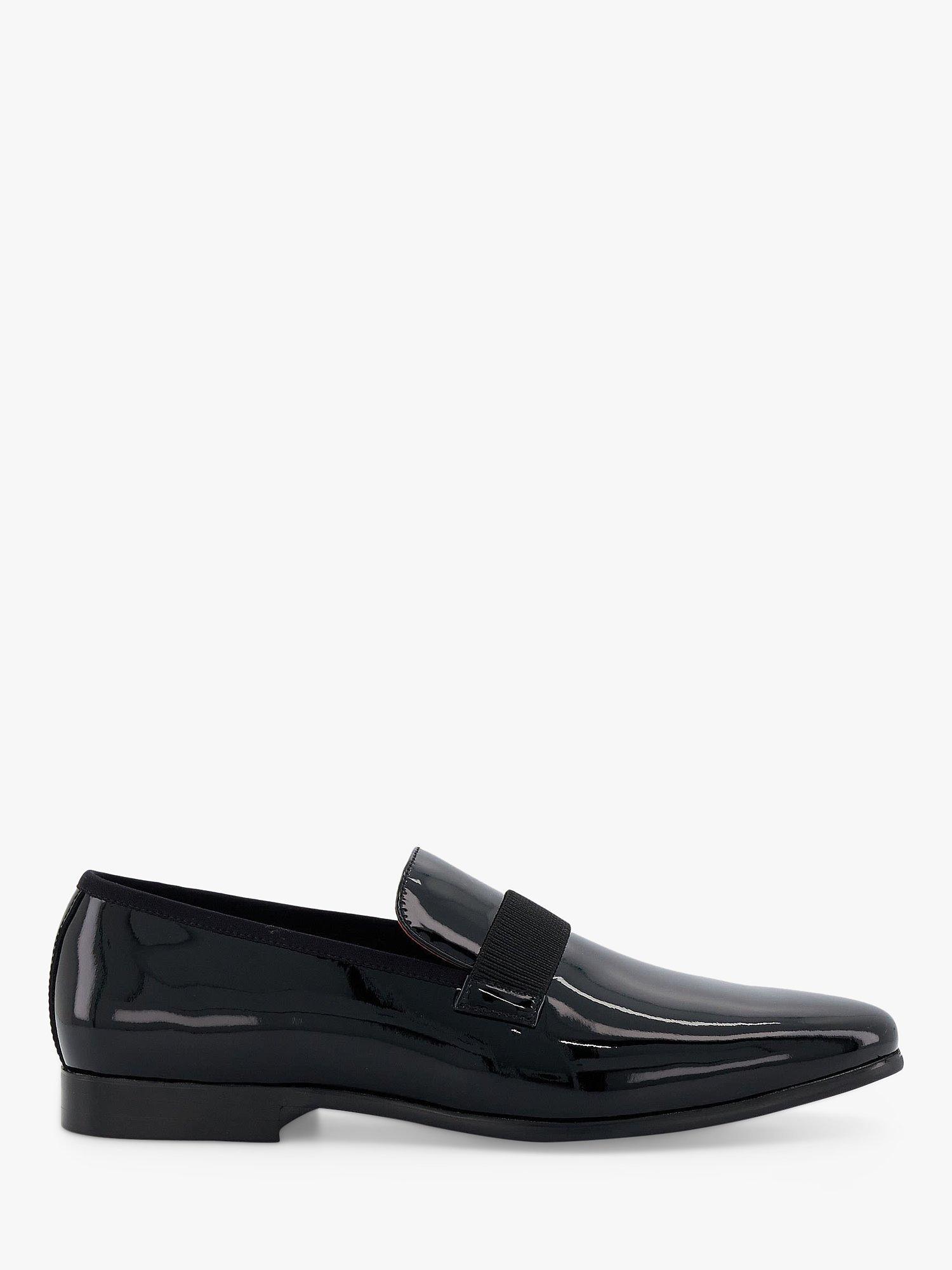 Product image 1 of 4, which shows Dune Slade Patent Grosgrain Loafers, Black, 6