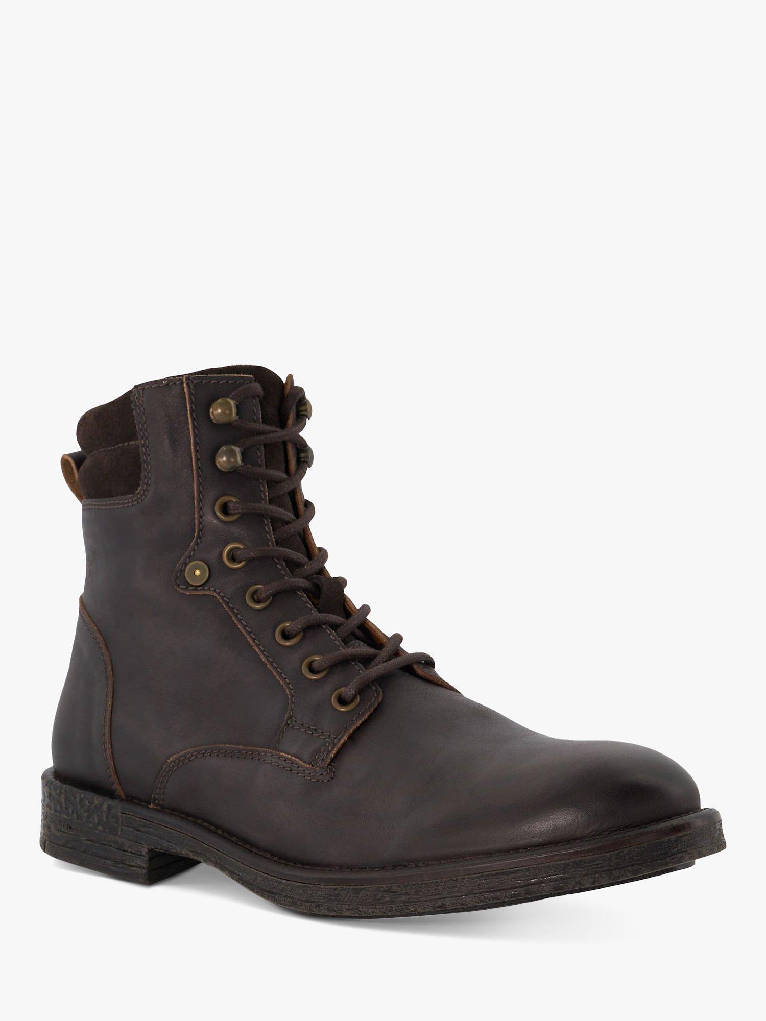 Product image 2 of 4, which shows Dune London Cadogan Leather Ankle Boots, Dark Brown, 7