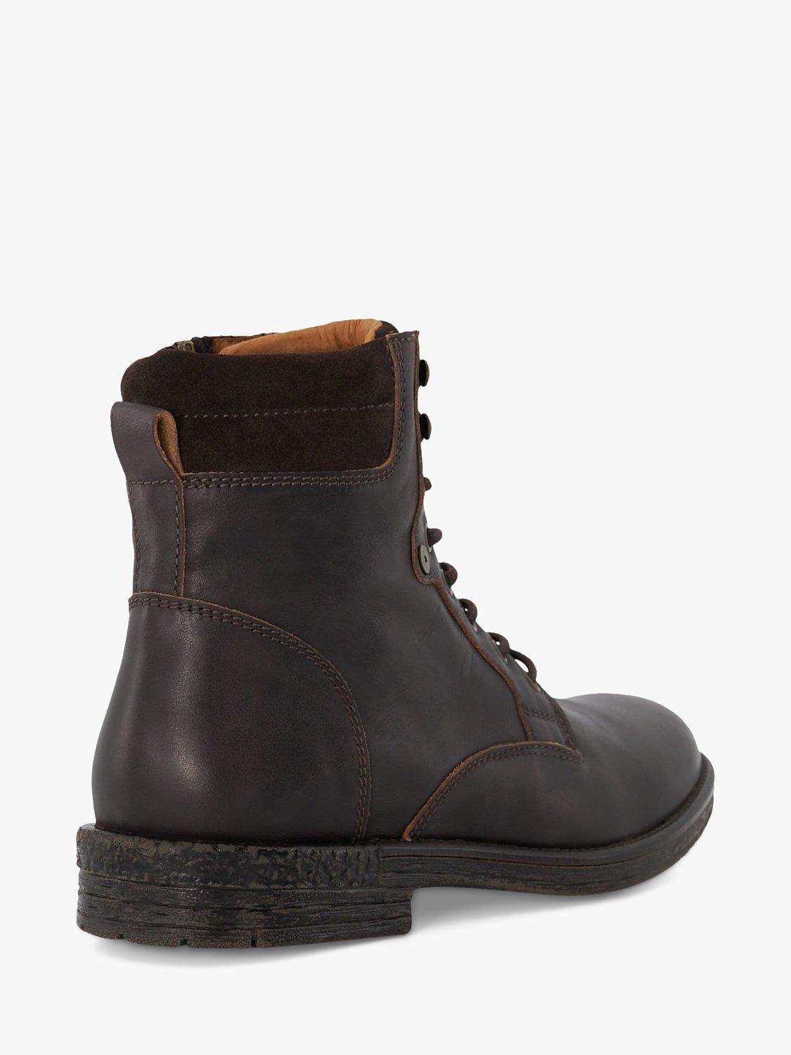 Product image 3 of 4, which shows Dune London Cadogan Leather Ankle Boots, Dark Brown, 7