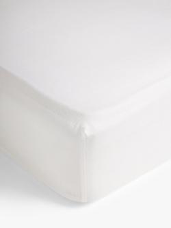 John Lewis The Ultimate Collection Luxury Linen & Mulberry Silk Deep Fitted Sheet, White, White