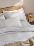 John Lewis The Ultimate Collection Luxury Linen & Mulberry Silk Deep Fitted Sheet, White