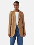 Jigsaw Wool Tailored Blazer Coat, Camel