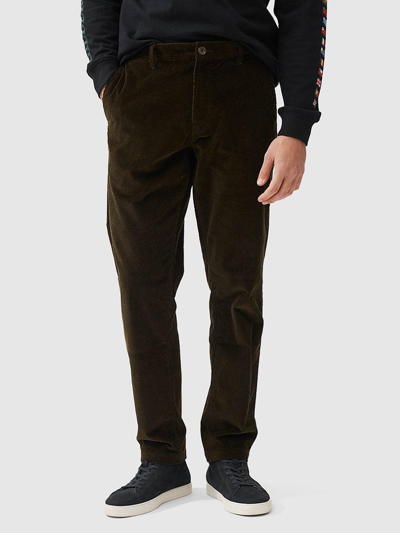 Gilbert X Rodd & Gunn Lancaster Park Relaxed Tapered Trousers, Dark Olive