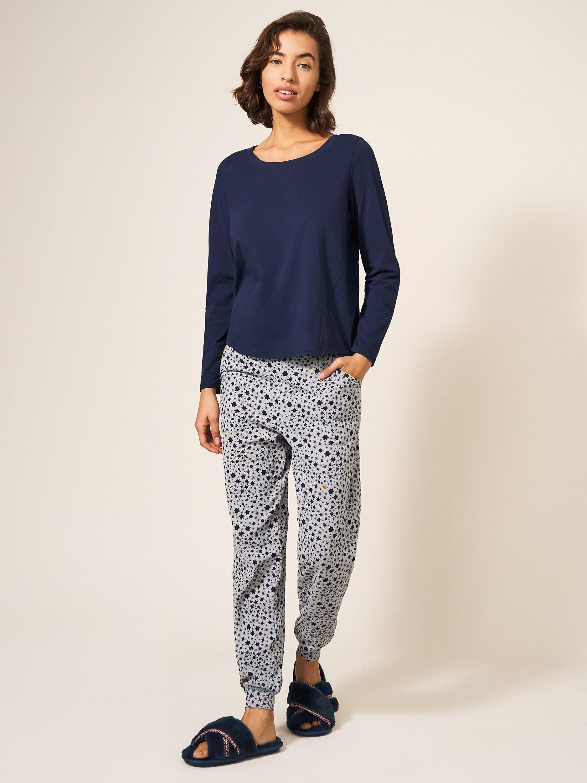 White Stuff Eva Jersey Pyjama Top, Dark Navy