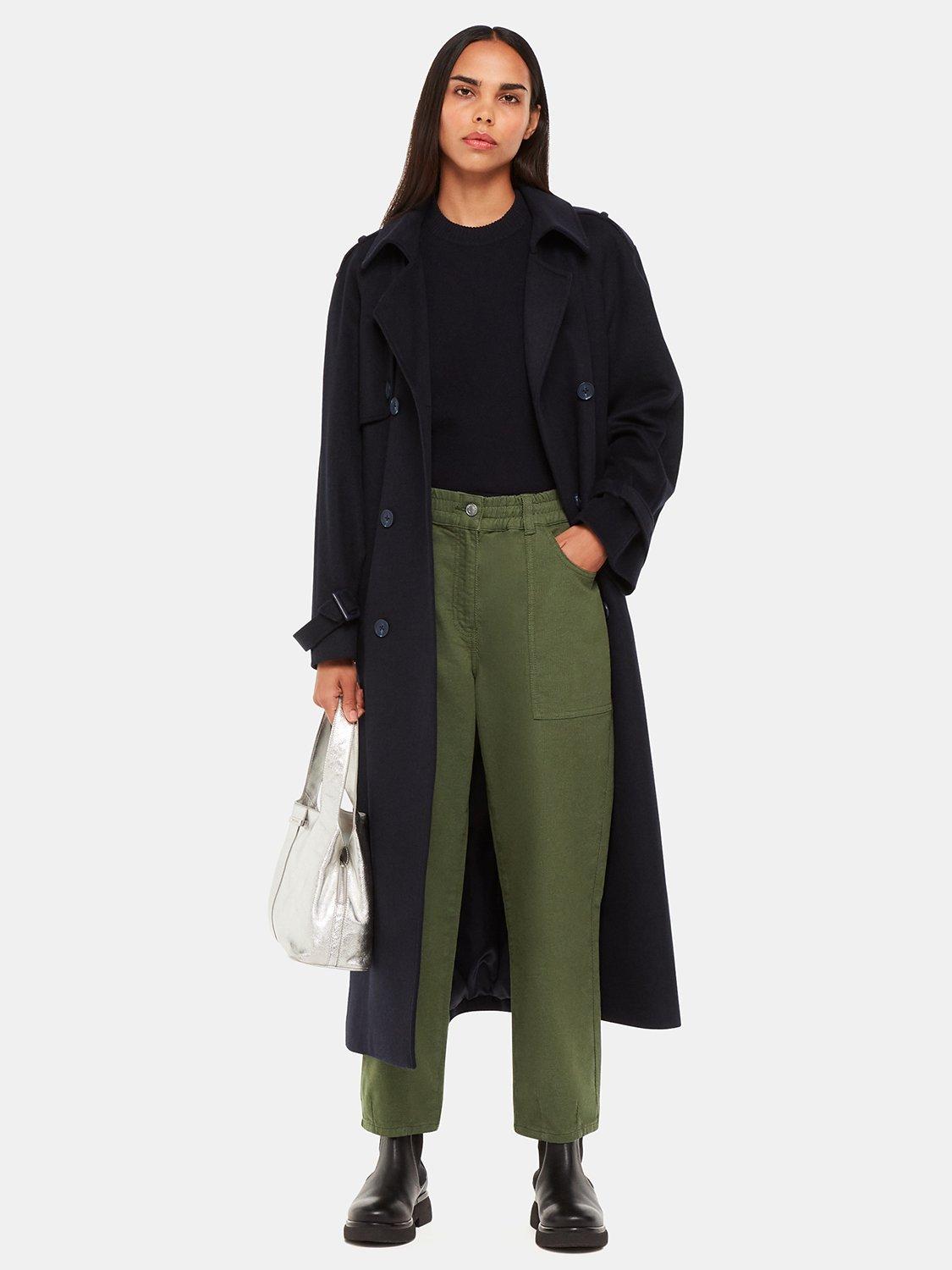 Product image 1 of 6, which shows Whistles Tessa Casual Trousers, Khaki, 16