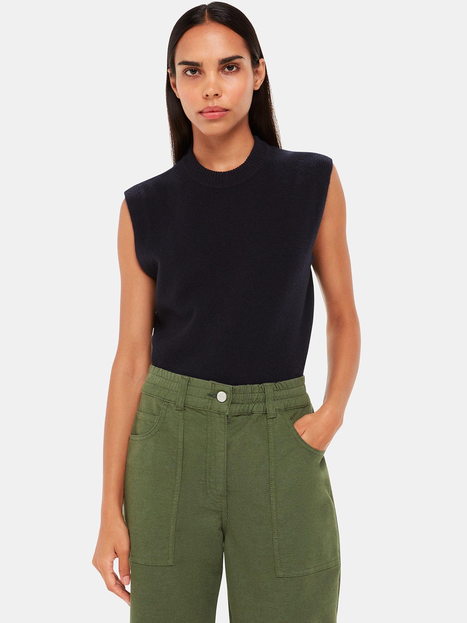 Product image 4 of 6, which shows Whistles Tessa Casual Trousers, Khaki, 16