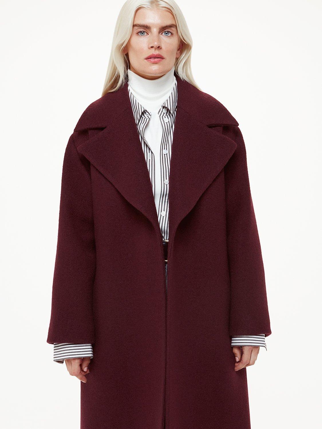 Burgundy coat petite best sale