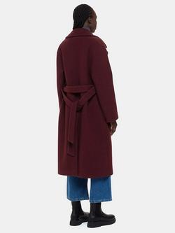 Whistles Lorna Wrap Wool Coat - view 2, Burgundy