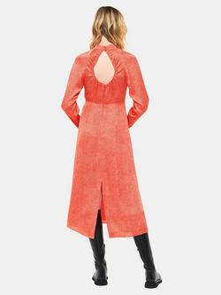 Whistles Pebble Spot Print Midi Dress, Red/Multi - view 2, Red/Multi