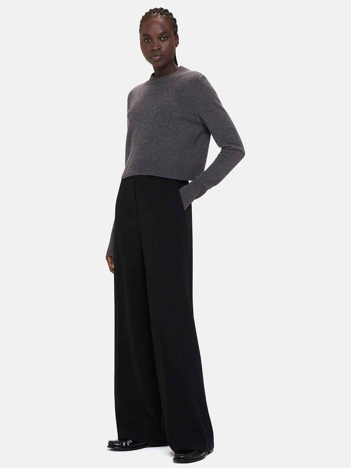 Whistles Wool Blend Cropped Jumper Dark Grey