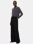 Whistles Wool Blend Cropped Jumper, Dark Grey