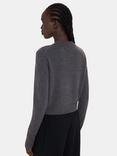 Whistles Wool Blend Cropped Jumper, Dark Grey