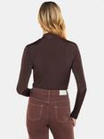 Whistles Slinky High Neck Top, Chocolate