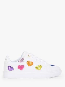 Kurt Geiger London Kids' Mini Lane Love Leather Trainers, White