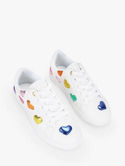 Kurt Geiger London Kids' Mini Lane Love Leather Trainers - view 2, White