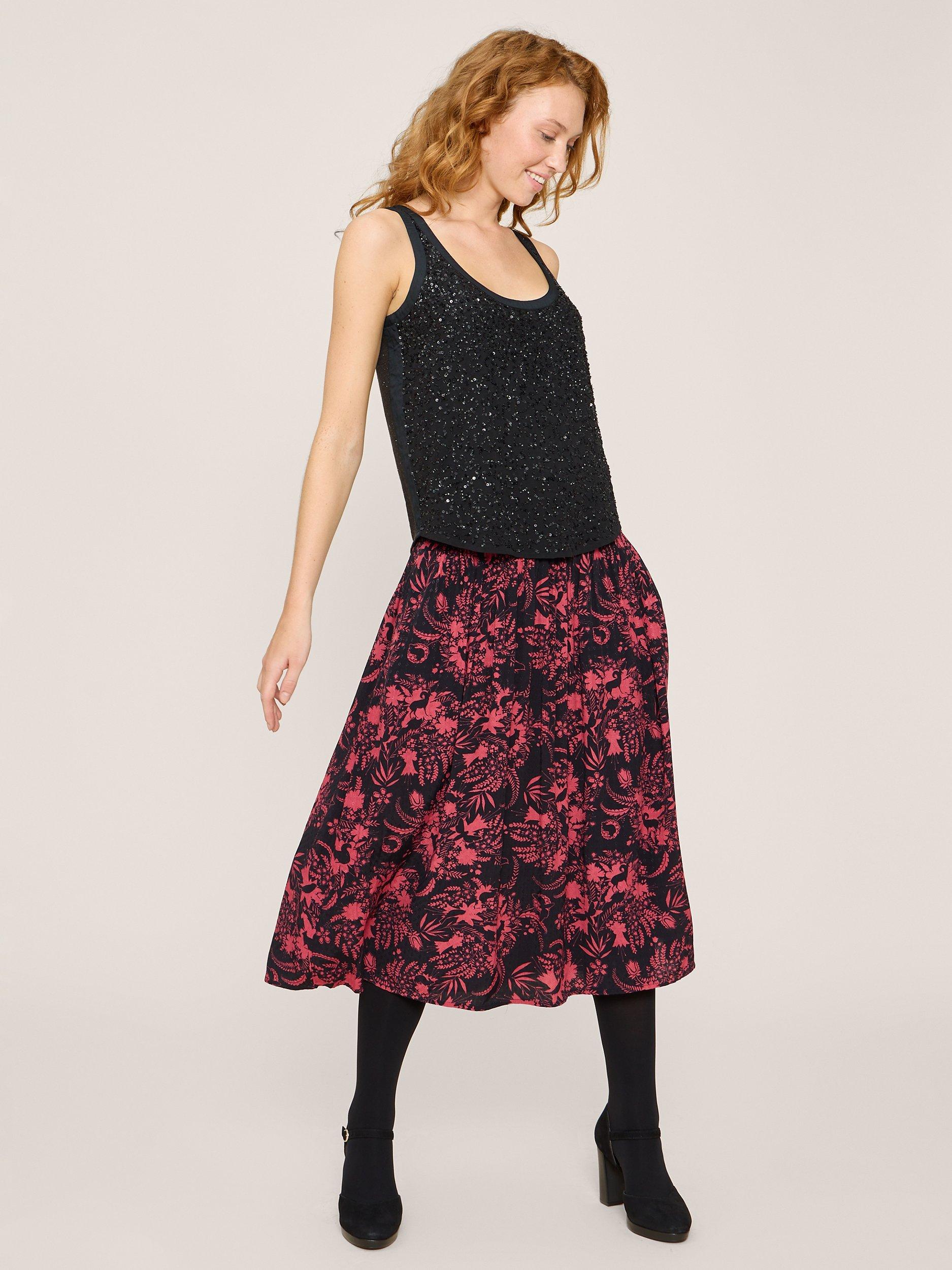 White Stuff Maeva Midi Skirt, Black