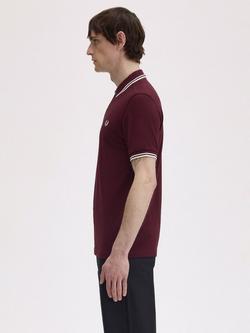 Fred Perry Twin Tipped Regular Fit Polo Shirt - view 2, Red