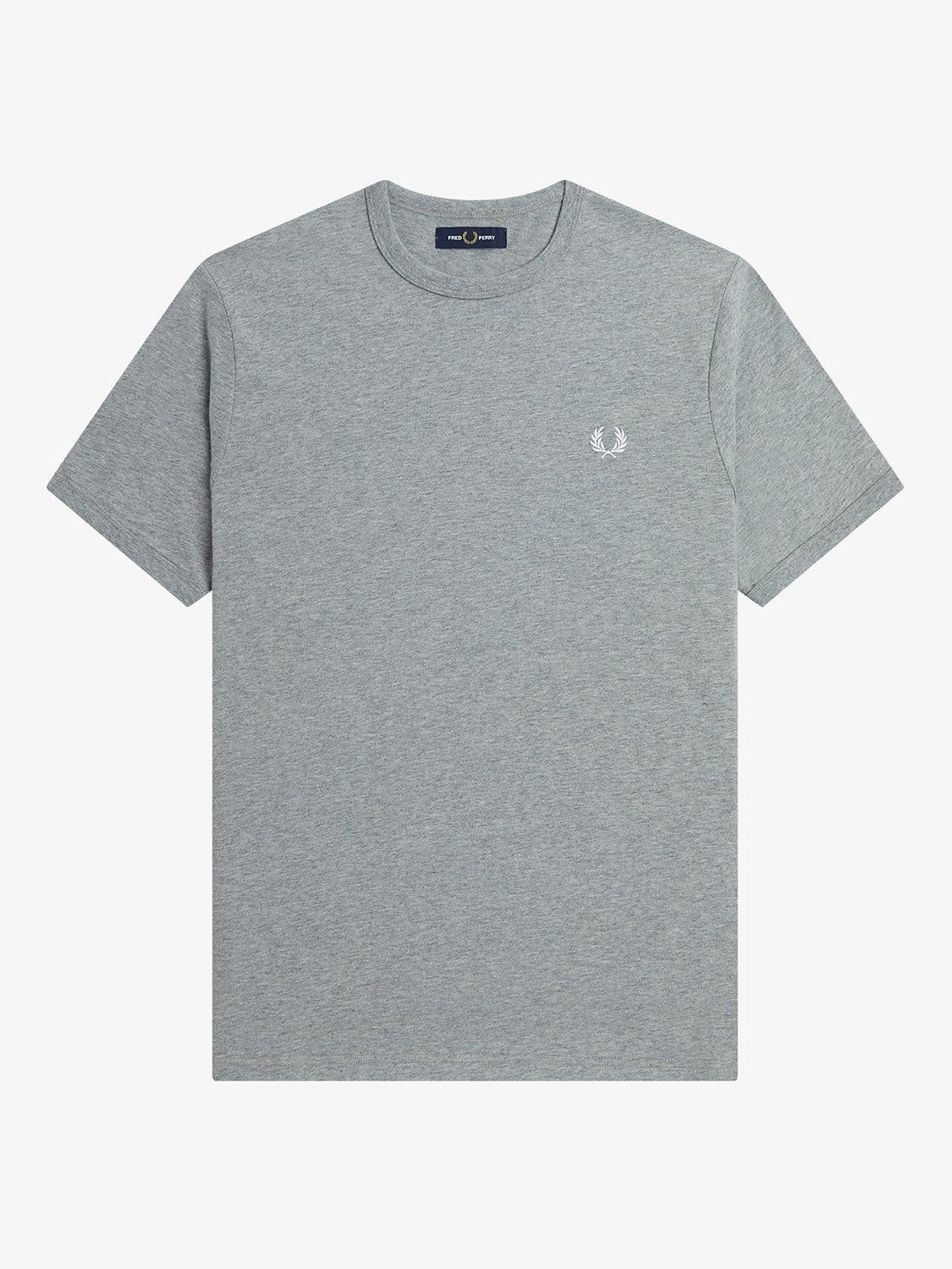 Product image 5 of 6, which shows Fred Perry Ringer Crew Neck T-Shirt, Steel Marl, S