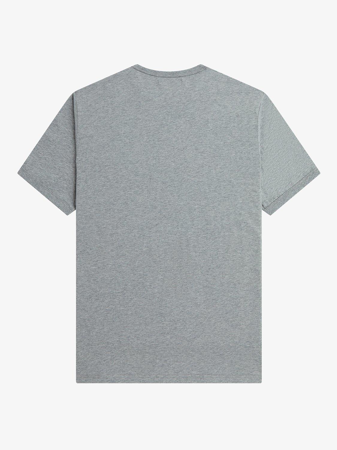 Product image 6 of 6, which shows Fred Perry Ringer Crew Neck T-Shirt, Steel Marl, S