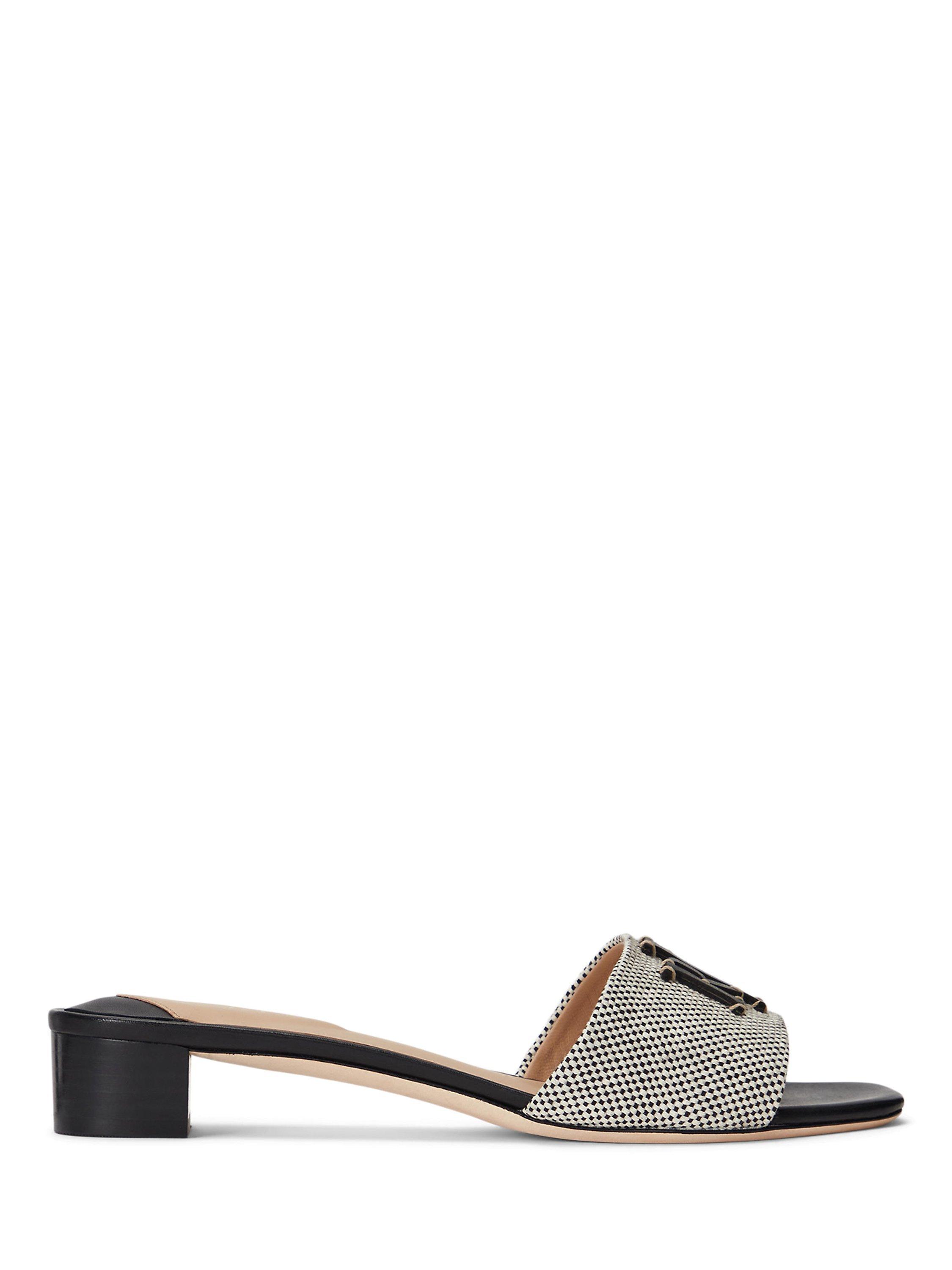Lauren Ralph Lauren Fay Canvas & Leather Sandals, Black