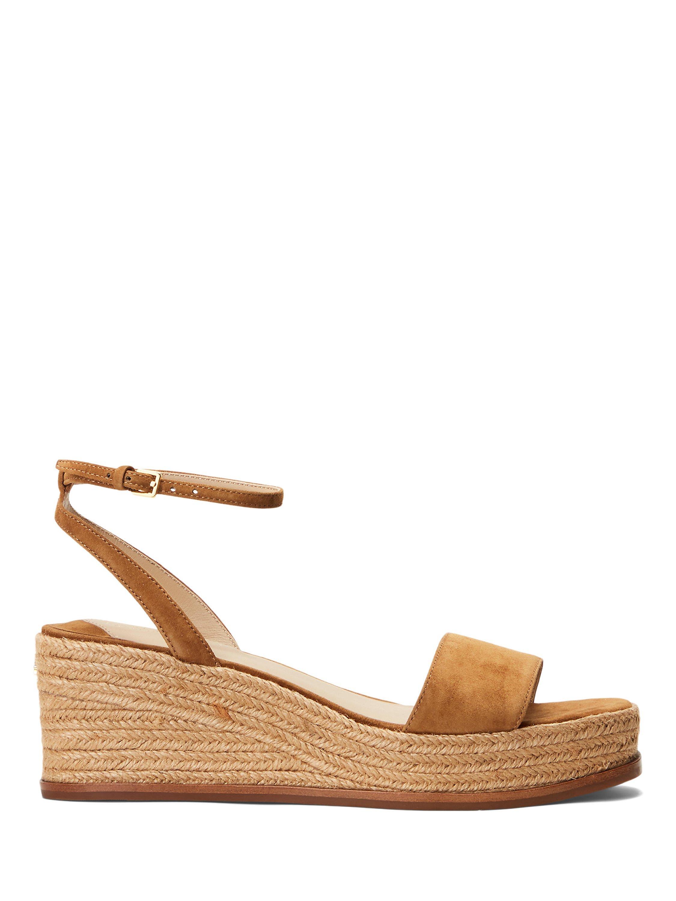 Lauren Ralph Lauren Leona Suede Espadrille Sandals, Whiskey