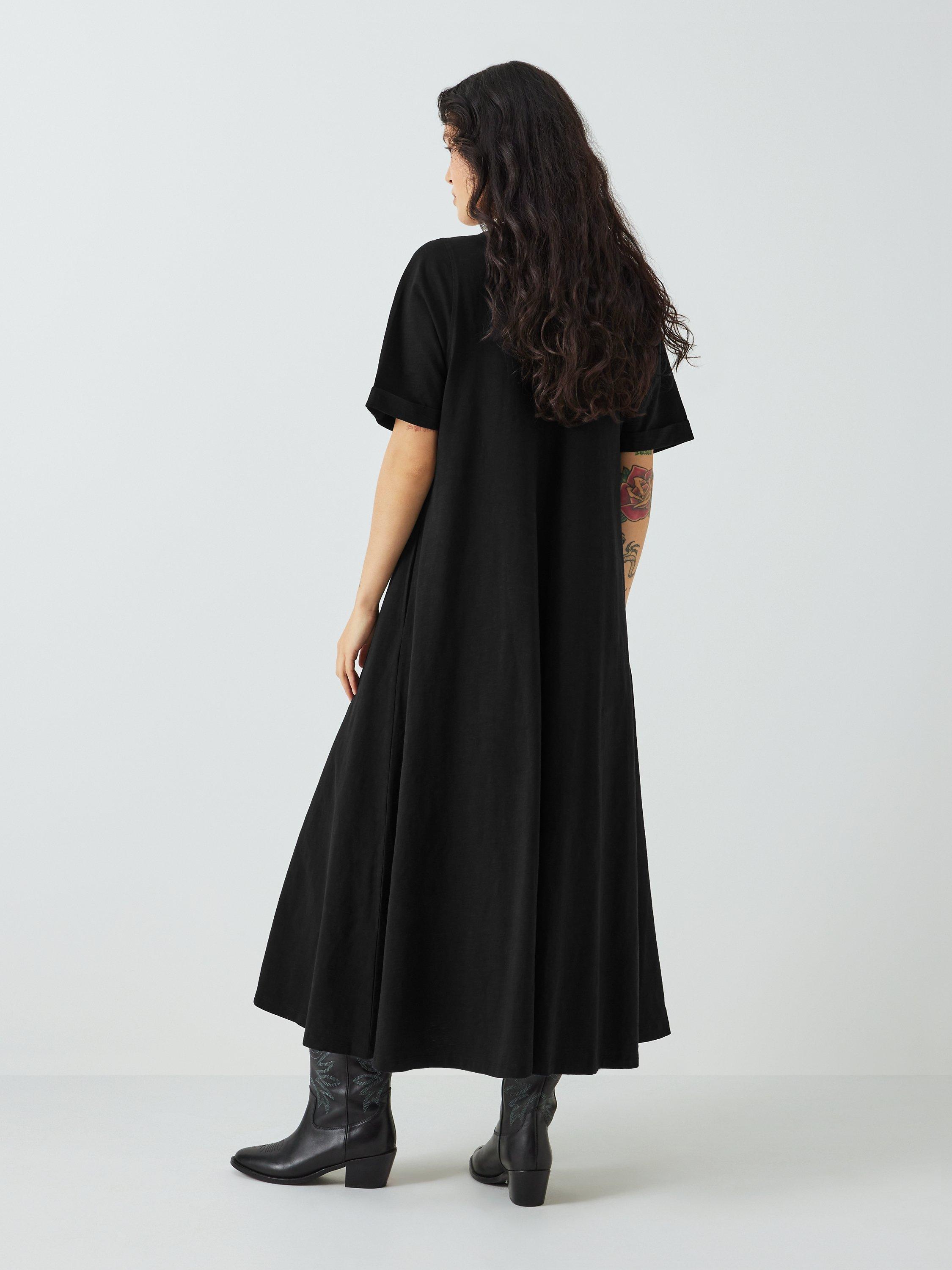 Product image 2 of 7, which shows AND/OR Alex Pleat Midi Dress, Black, 6