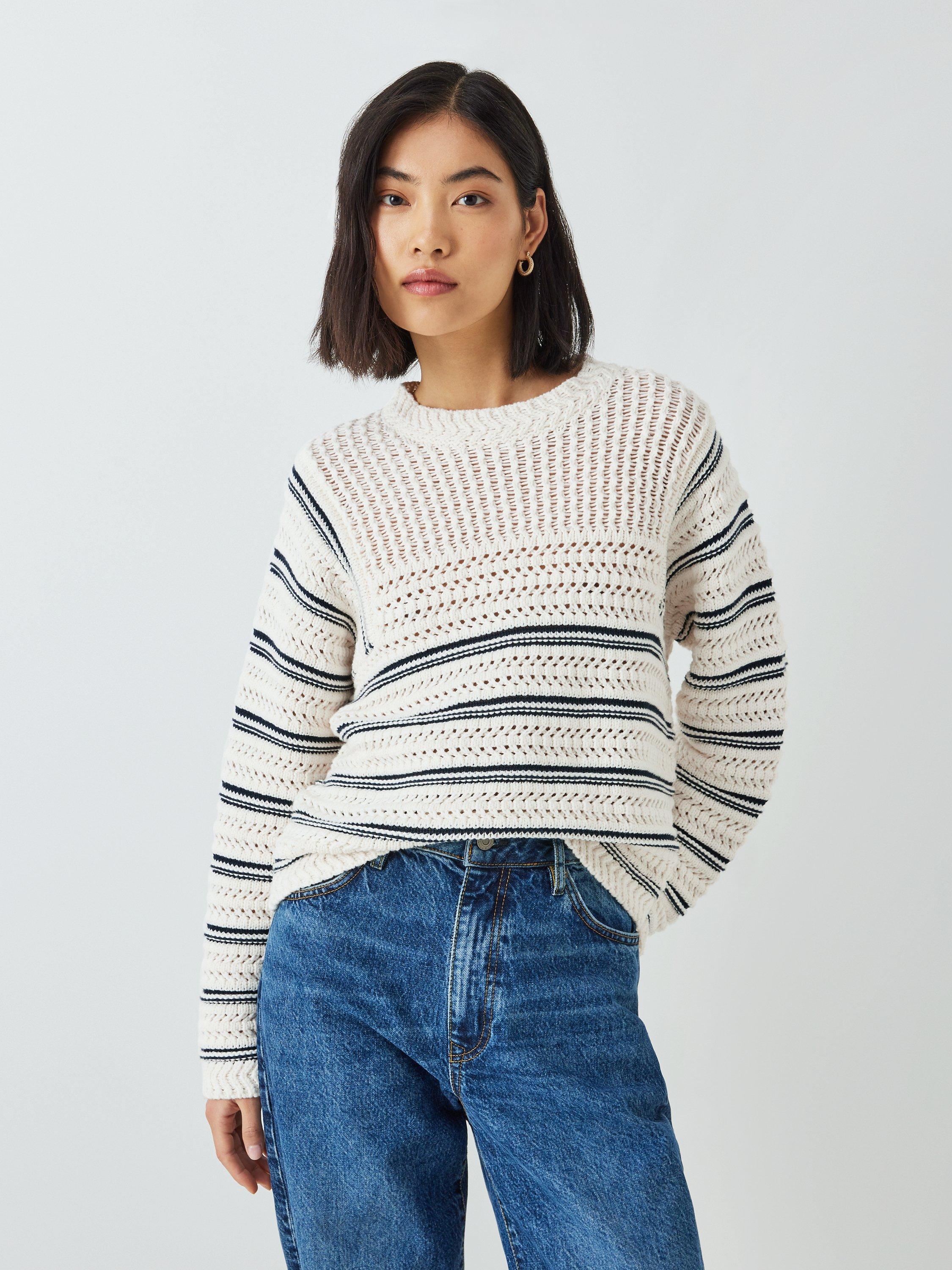 John Lewis Pointelle Stripe Sweater