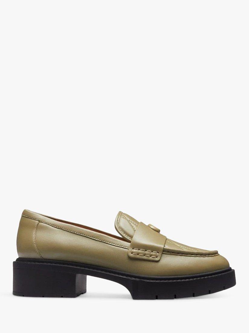 Coach Leah Leather Loafers, Moss