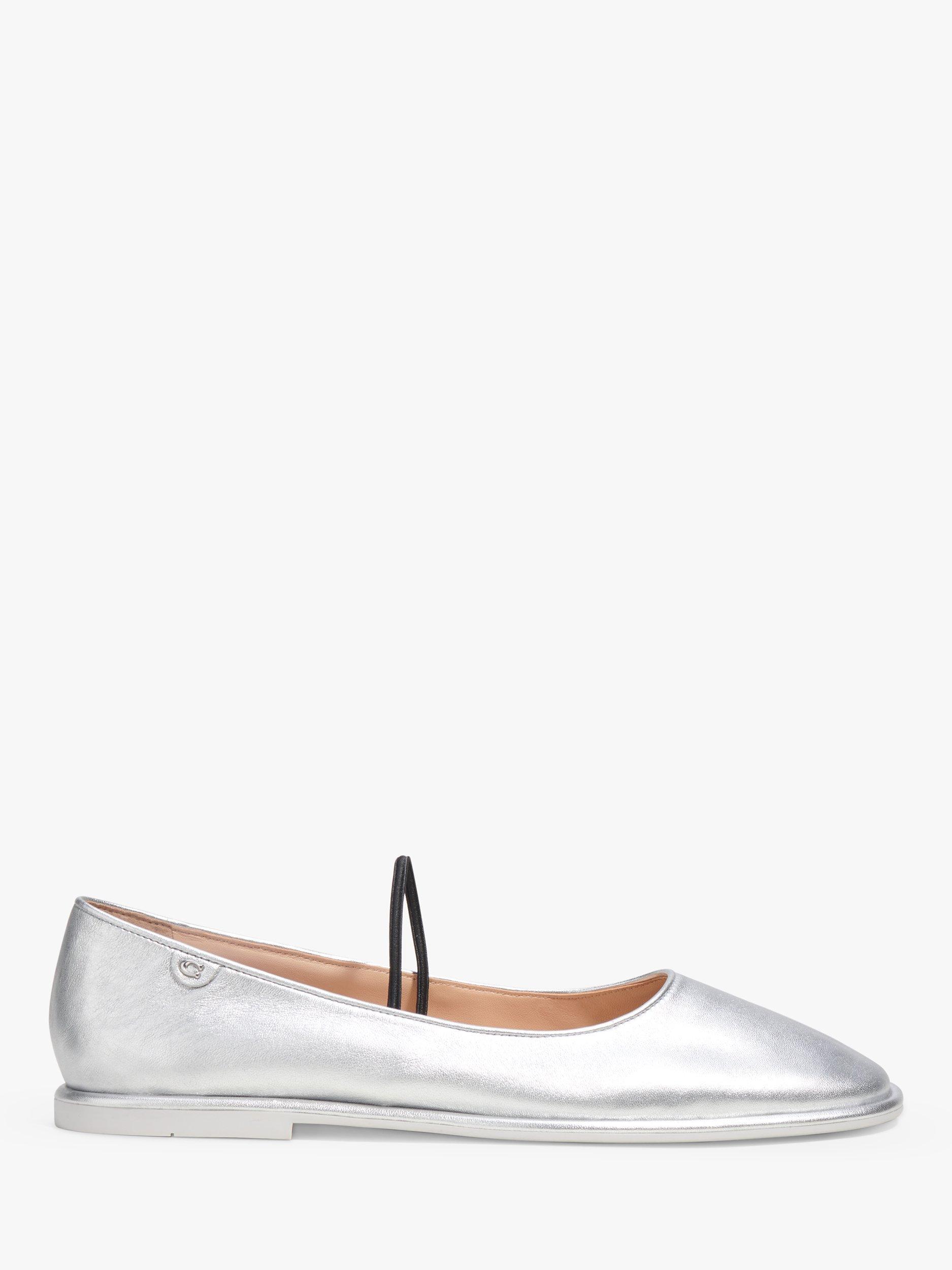 Coach Emilia Leather Mary Jane Pumps, Silver