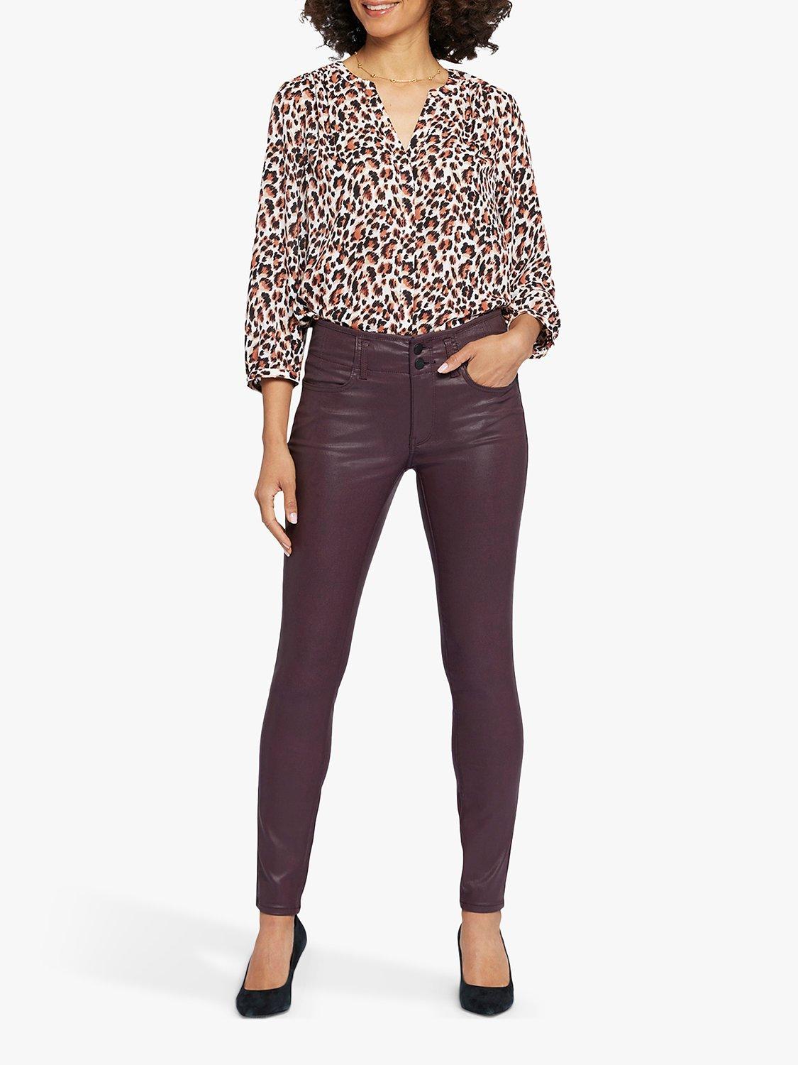 NYDJ Ami Skinny Coated Jeans, Dark Cherry