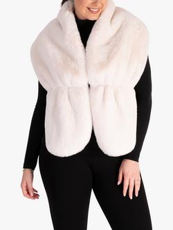 chesca Faux Fur Wrap, Ivory