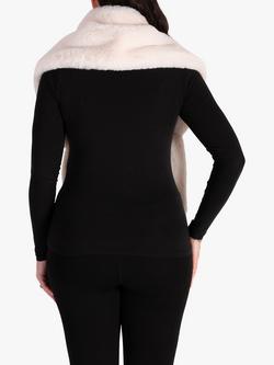 chesca Faux Fur Wrap - view 2, Ivory