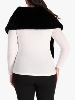 chesca Faux Fur Wrap - view 2, Black